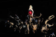 RIO DE JANEIRO, BRAZIL - MAY 04: American singer Madonna performs on stage during a massive free show to close "The Celebration Tour" at Copacabana Beach on May 04, 2024 in Rio de Janeiro, Brazil. (Photo by Buda Mendes/Getty Images)