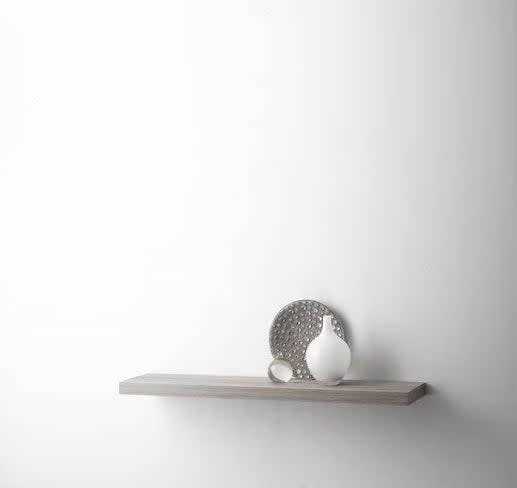 gray floating shelf