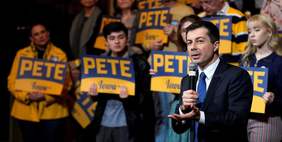 Pete Buttigieg, Democratic presidential candidate and former South Bend, Indiana, mayor, attends a campaign event in Sioux City, Iowa, on Friday. (Photo: Rick Wilking/Reuters)