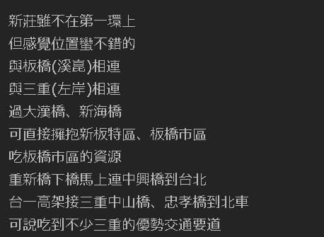 生活機能、地理位置都好？他曝新莊「享盡板橋三重資源」：算新北蛋黃區？