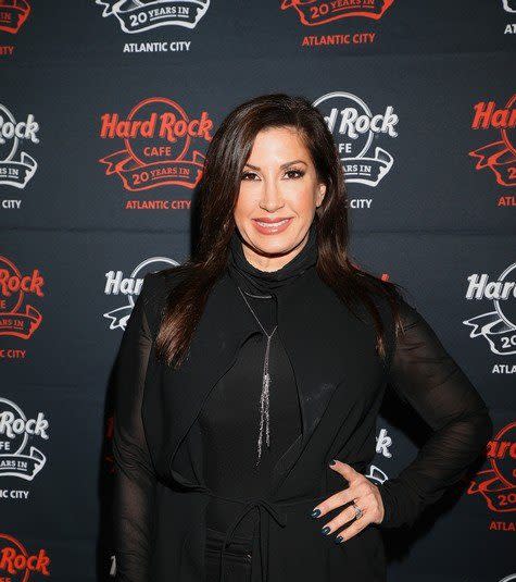 ATLANTIC CITY, NEW JERSEY - NOVEMBER 15: (R-L) Jacqueline Laurita walks the red carpet during Hard Rock Cafe's 20th Anniversary bash on Tuesday, November 15, 2016, in Atlantic City, NJ. The event celebrates Hard Rock's two-decade commitment to the Atlantic City Community. (Photo by Bill McCay/Getty Images for Hard Rock Inter)