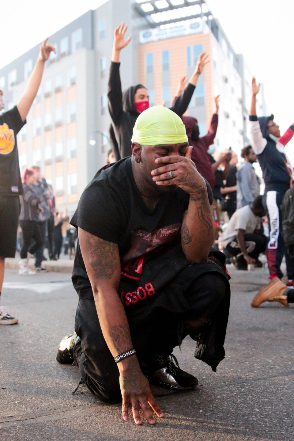 A protester's emotional moment in Minneapolis on May 29. | Patience Zalanga for TIME