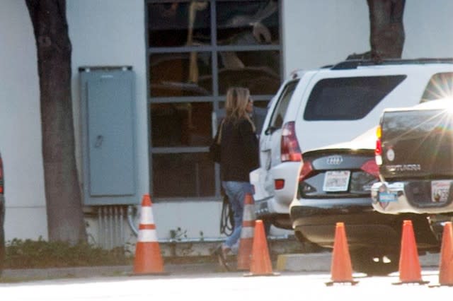 The actress was photographed arriving to a film studio in Los Angeles on Thursday.