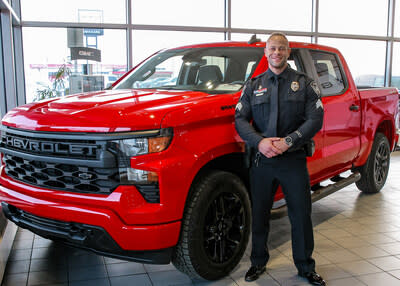 Jonathan Butler pictured with Chevy truck