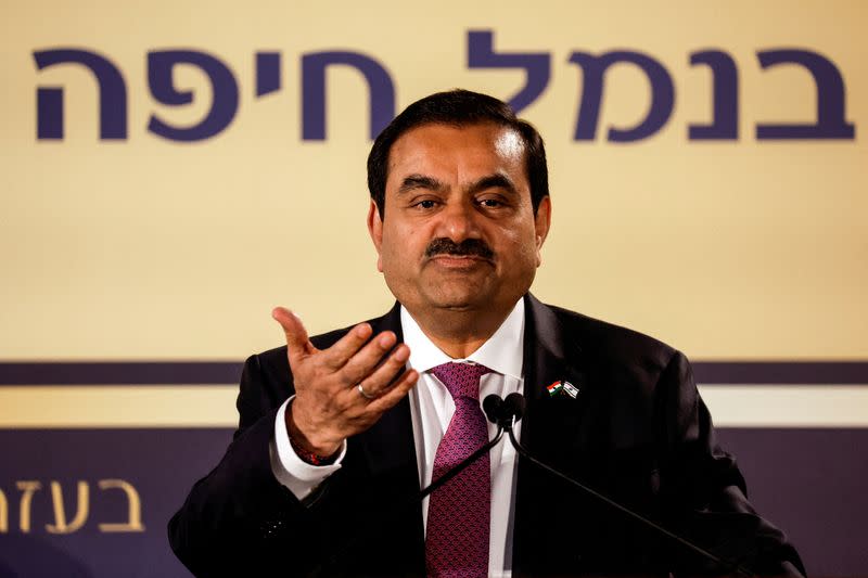 FILE PHOTO: Inauguration ceremony after the Adani Group completed the purchase of Haifa Port