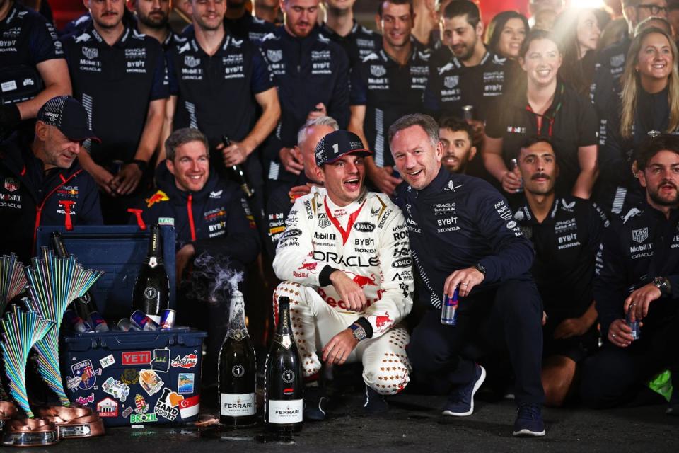 Red Bull’s Max Verstappen secured his 18th win of the season in Las Vegas  (Getty Images)