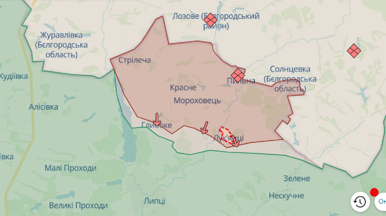 Front line in Kharkiv Oblast. Screenshot: DeepStateMap