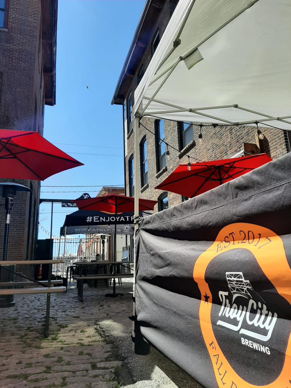 Troy City's beer garden is popular Anawan Street hangout in the warmer months.