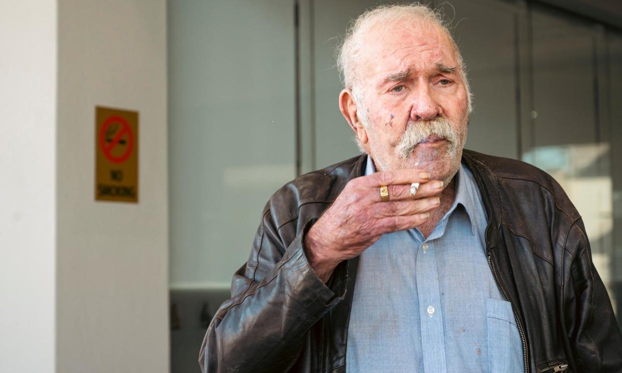 <span>Jack Karlson, pictured earlier this year. On Monday a funeral service was held in Sumner, Brisbane for the larrikin crook, who died aged 82.</span><span>Photograph: Jamila Filippone/The Guardian</span>