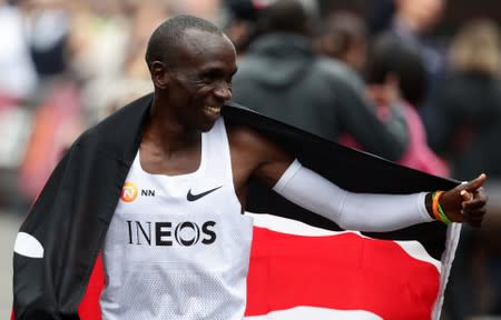 Eliud Kipchoge, the marathon world record holder from Kenya, attempts to run a marathon in under two hours in Vienna