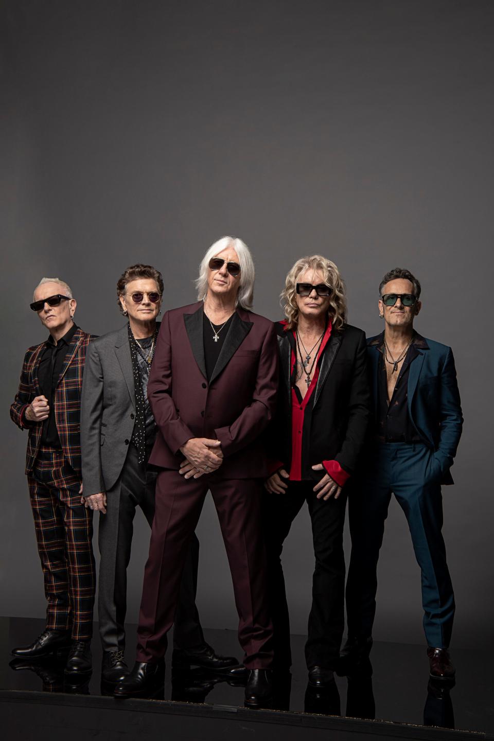 Def Leppard (from left): Phil Collen, Rick Allen, Joe Elliott, Rick Savage and Vivian Campbell worked with the Royal Philharmonic for their latest album, "Drastic Symphonies," which came out in May 2023.