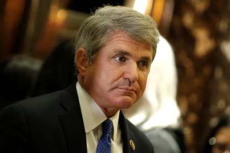 U.S. Representative Michael McCaul (R-TX) arrives at Trump Tower to meet with U.S. President-elect Donald Trump in New York