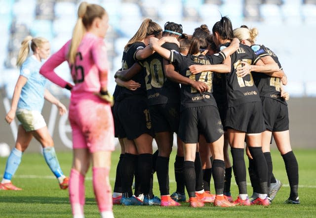 Barcelona celebrate Asisat Oshoala's goal 