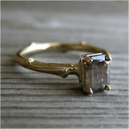 Twig-Shaped Diamond Ring