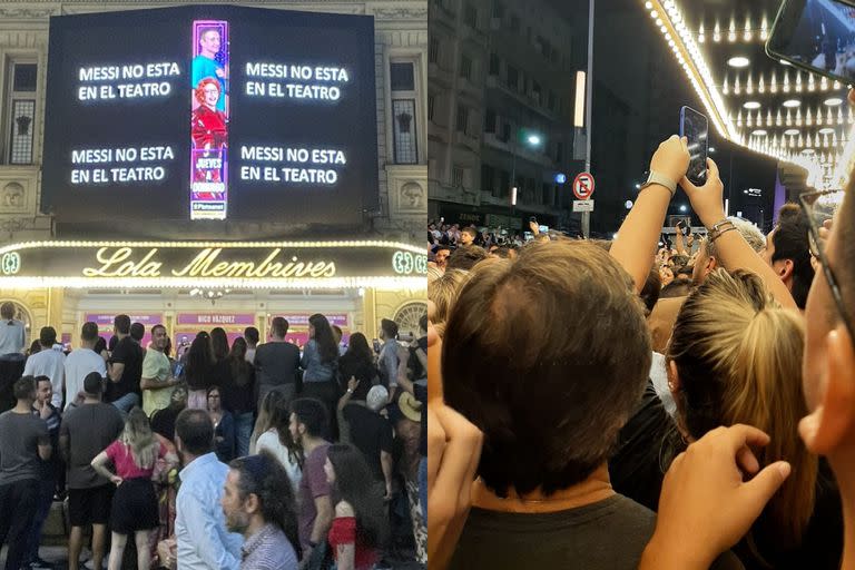 Confusión en avenida Corrientes: decenas de personas creyeron que Lionel Messi estaba en el teatro viendo la obra de Nico Vázquez