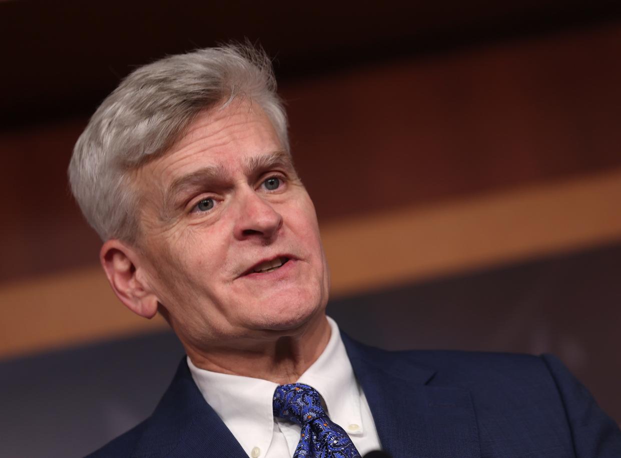 U.S. Sen. Bill Cassidy, R-La., speaks at a press conference on student loans at the U.S. Capitol on June 14, 2023 in Washington, DC.
