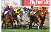 Having his first start since being unplaced in last year's Melbourne Cup, Fawkner enjoyed a nice early run and hit the front passing the 200 metre mark before holding off the late charge of Rising Romance.