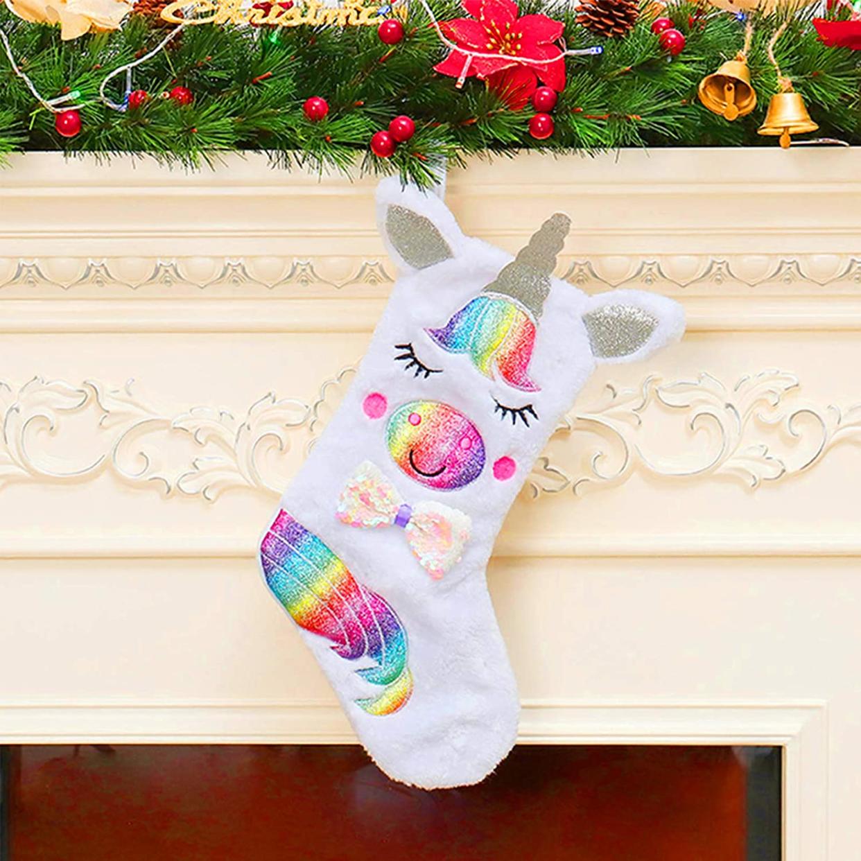 unicorn Christmas stocking, christmas stockings