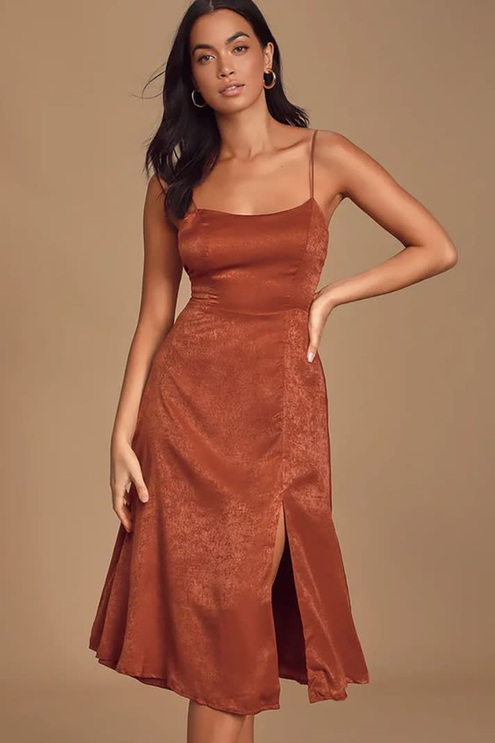 STYLECASTER | Burnt Orange Bridesmaid Dresses Are Both Autumnal and On-Trend