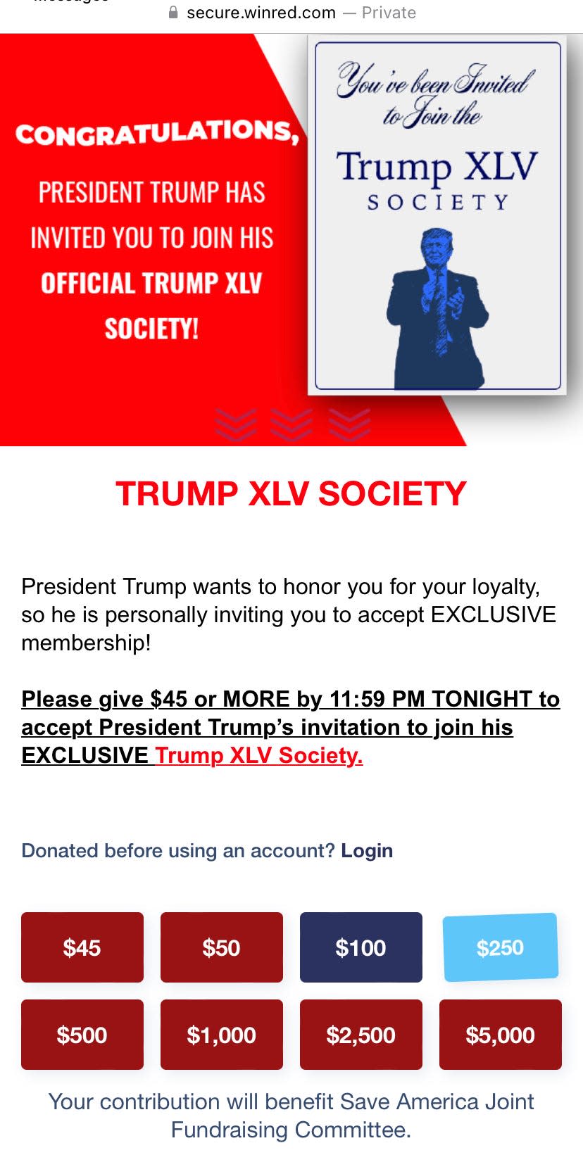 Trump XLV Society
