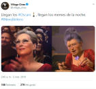 <p>Aunque Meryl Streep también ha sido protagonista de los memes de esta edición por su parecido con la hada madrina de ‘Shrek’. ¡LOL! (Foto: Twitter / <a rel="nofollow noopener" href="http://twitter.com/village_cines?lang=es" target="_blank" data-ylk="slk:@village_cines;elm:context_link;itc:0;sec:content-canvas" class="link ">@village_cines</a>). </p>