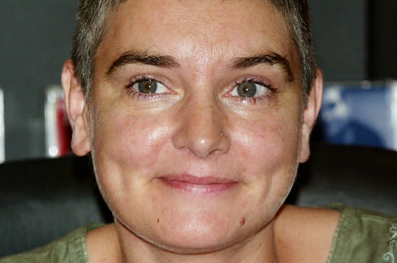 Sinead O'Connor poses for pictures before signing copies of her two-disc CD "Theology" at Borders Books & Music at Time Warner Center in New York in 2007. File Photo by Laura Cavanaugh/UPI