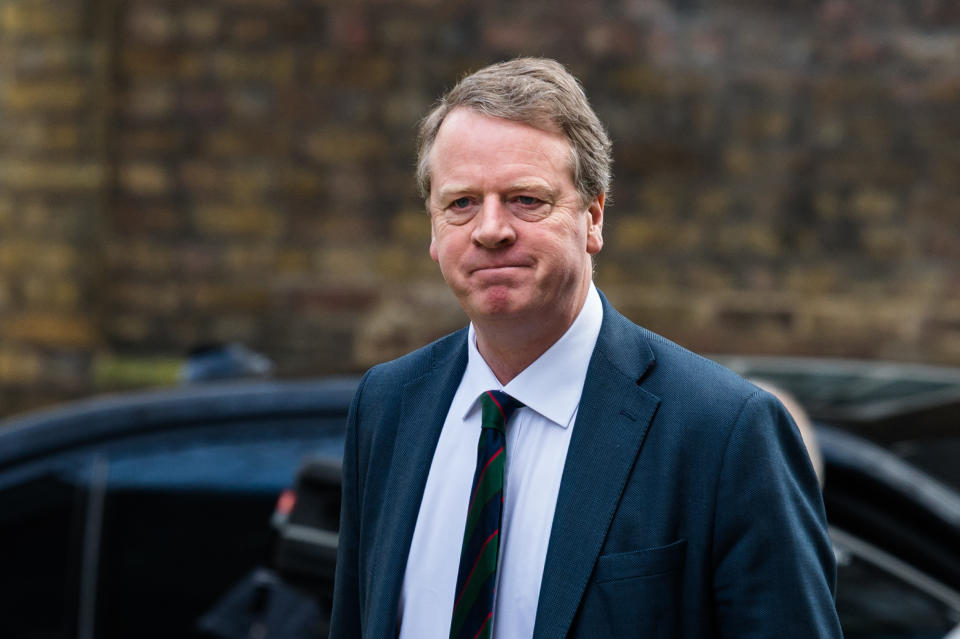 Secretary of State for Scotland Alister Jack arrives in Downing Street in central London to attend a Cabinet meeting on 17 March, 2020 in London, England. (Photo by WIktor Szymanowicz/NurPhoto via Getty Images)