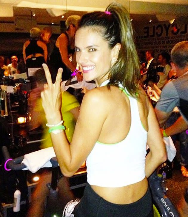 Model Alessandra Ambrosio is a regular spinner at Soul Cycle. Photo: Instagram/ AlessandraAmbrosio