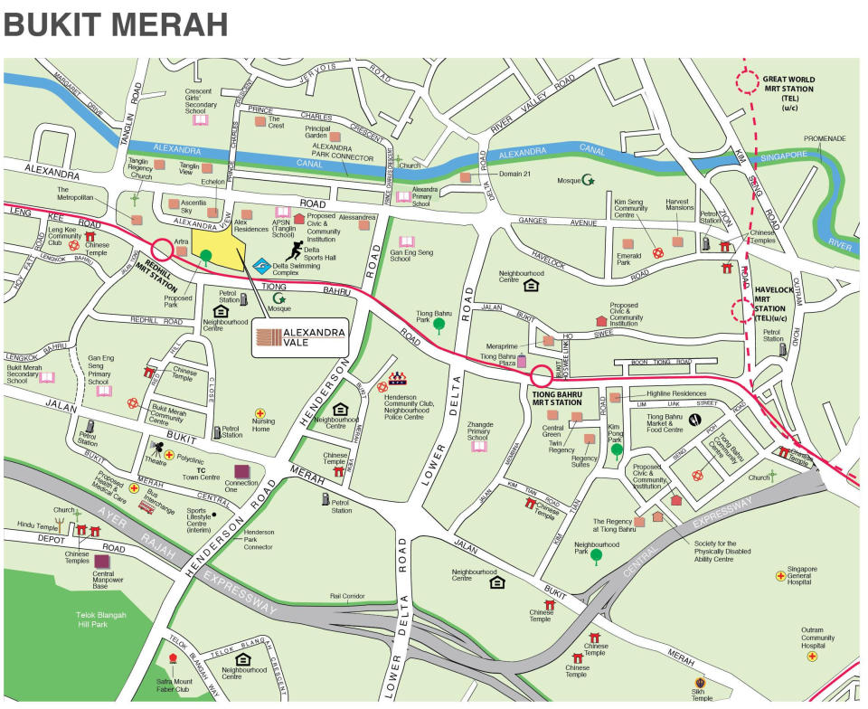 Location of Alexandra Vale Aug 2022 Bukit Merah BTO flats, located along Alexandra View. Source: HDB