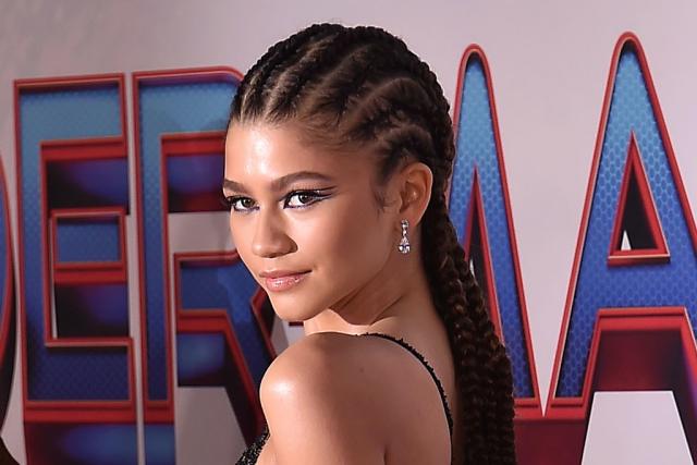 Zendaya Dazzles in Couture Minidress, Coat and White-Hot Louboutins ...