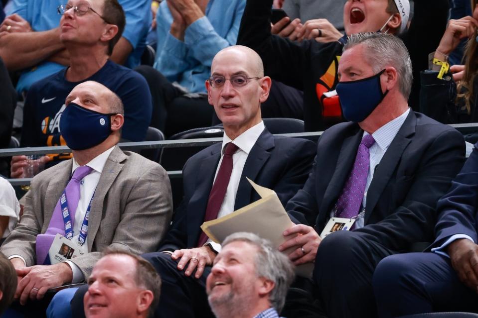 Adam Silver watching a game in Salt Lake City