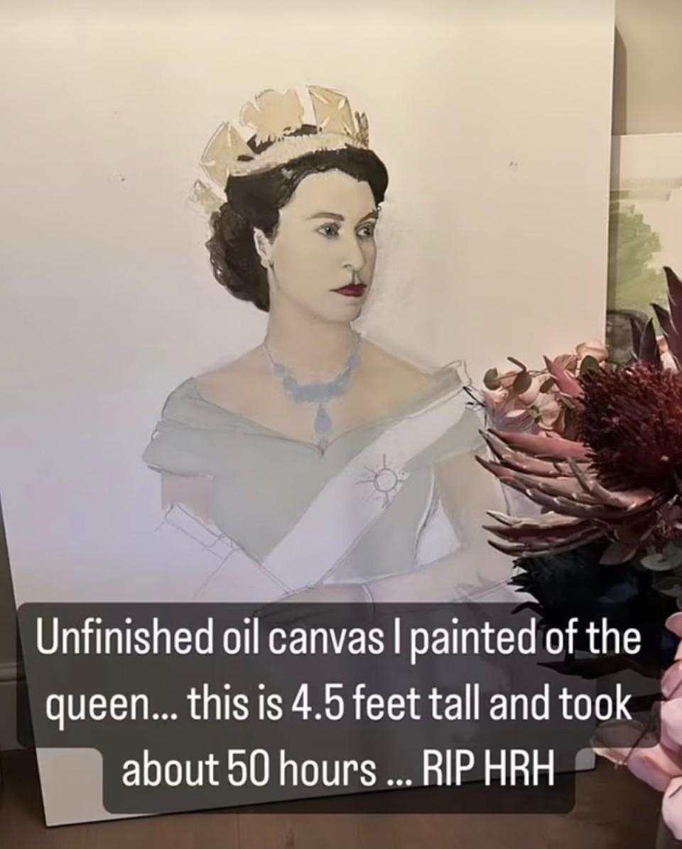 Payne shared the oil painting he completed of the late Queen on Instagram (Liam Payne/Instagram)