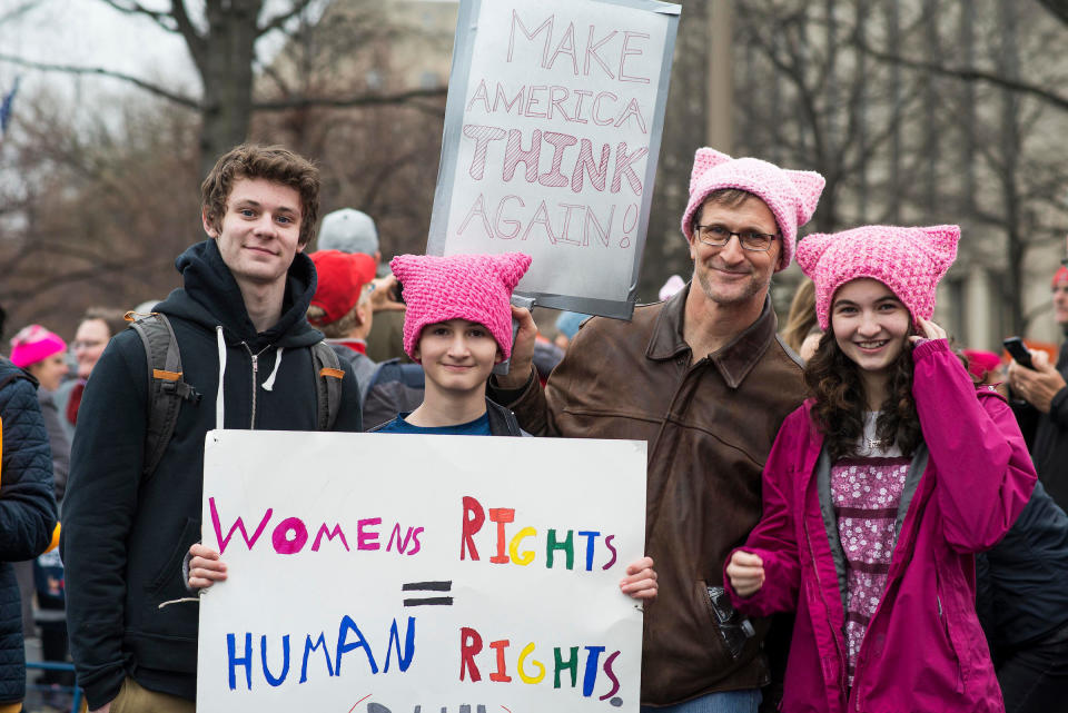 WASHINGTON, DC. - JAN. 21: Organizers put the Women's March on Washington in Washington D.C. on Saturday Jan. 21, 2017. (Photo by Damon Dahlen, Huffington Post)&nbsp;