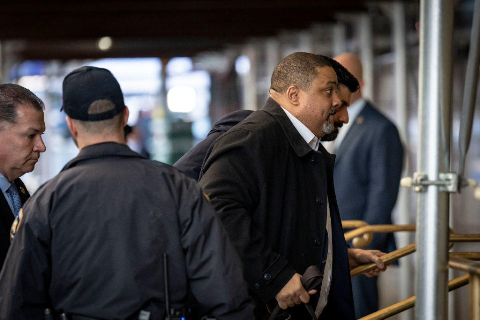 Manhattan District Attorney Alvin Bragg arrives at Manhattan Criminal Court on March 27, 2023, in New York City. / Credit: Drew Angerer / Getty Images