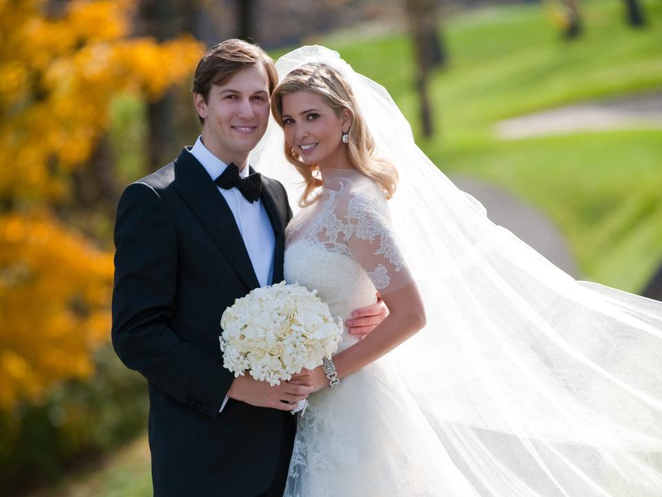 Ivanka Trump and Jared Kushner on their wedding day.