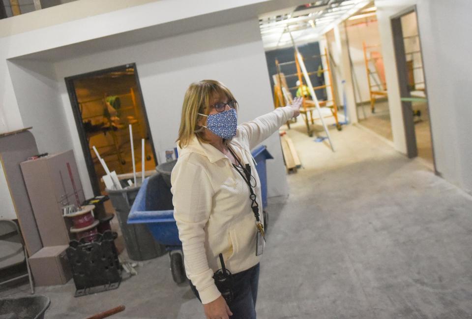 Brenda Blackmore, director of care and treatment for St. Cloud Area Schools 742, describes future plans for the Katherine Johnson Education Center Thursday, Jan. 27, 2022, in St. Cloud.