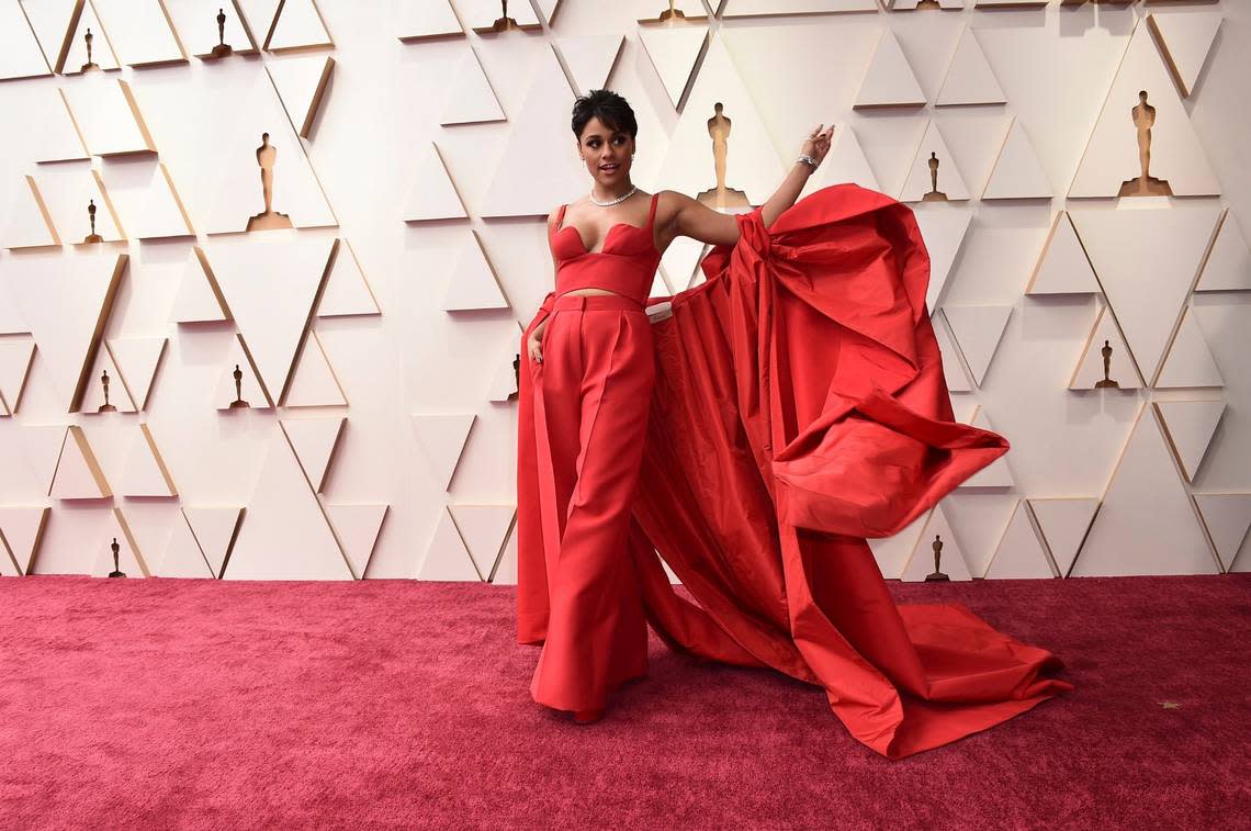 Ariana DeBose arrives at the Oscars on Sunday, March 27, 2022, at the Dolby Theatre in Los Angeles. Jordan Strauss/Jordan Strauss/Invision/AP