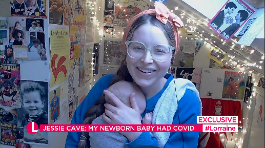 Jessie Cave appeared with her baby son on Lorraine. (ITV)