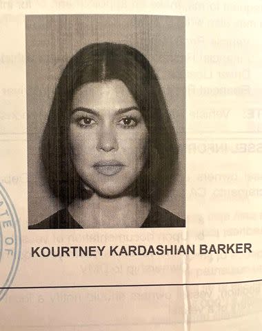 <p>Kourtney Kardashian Instagram</p> Kourtney Kardashian's driver's license