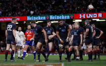 Rugby Union - Autumn Internationals - Wales vs Georgia - Principality Stadium, Cardiff, Britain - November 18, 2017 Wales’ Rhys Priestland kicks the ball out of play to end the match Action Images via Reuters/Andrew Boyers