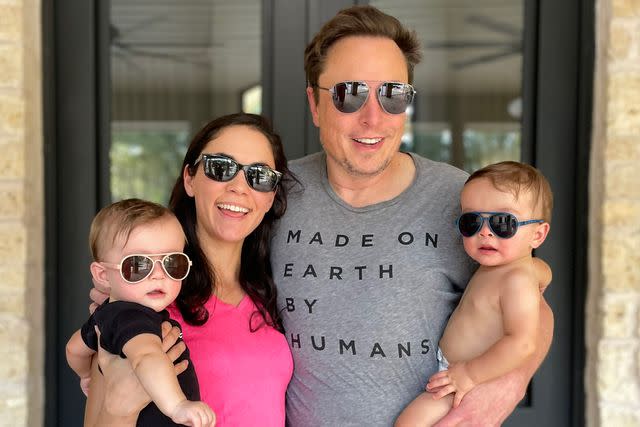 <p>Shivon Zilis/X</p> Elon Musk and Shivon Zilis with their twins Strider and Azure.