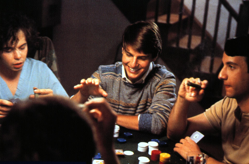 RISKY BUSINESS, Curtis Armstrong, Tom Cruise, Bronson Pinchot, 1983, © Warner Brothers/courtesy Everett Collection