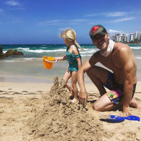 <p>Sarah Roemer Instagram</p> Chad Michael Murray and his daughter on the beach in Puerto Rico.