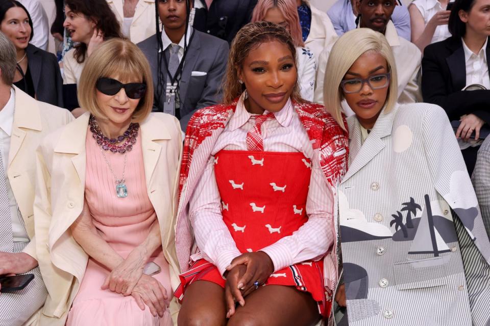 Anna Wintour, Serena Williams and Teyana Taylor at Thom Browne (Vianney Le Caer/Invision/AP)