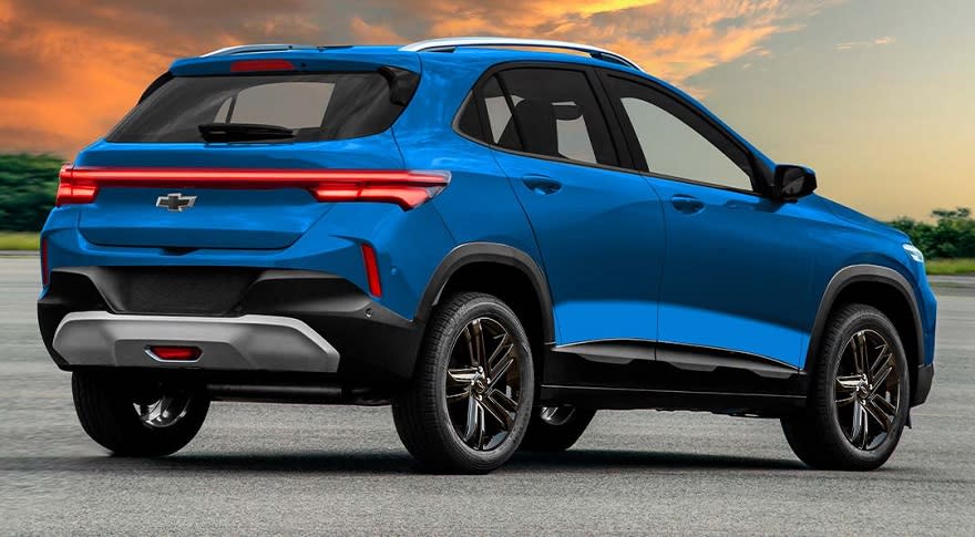 De atrás, el nuevo SUV se diferencia bien por la mayor altura en comparación con el Onix.