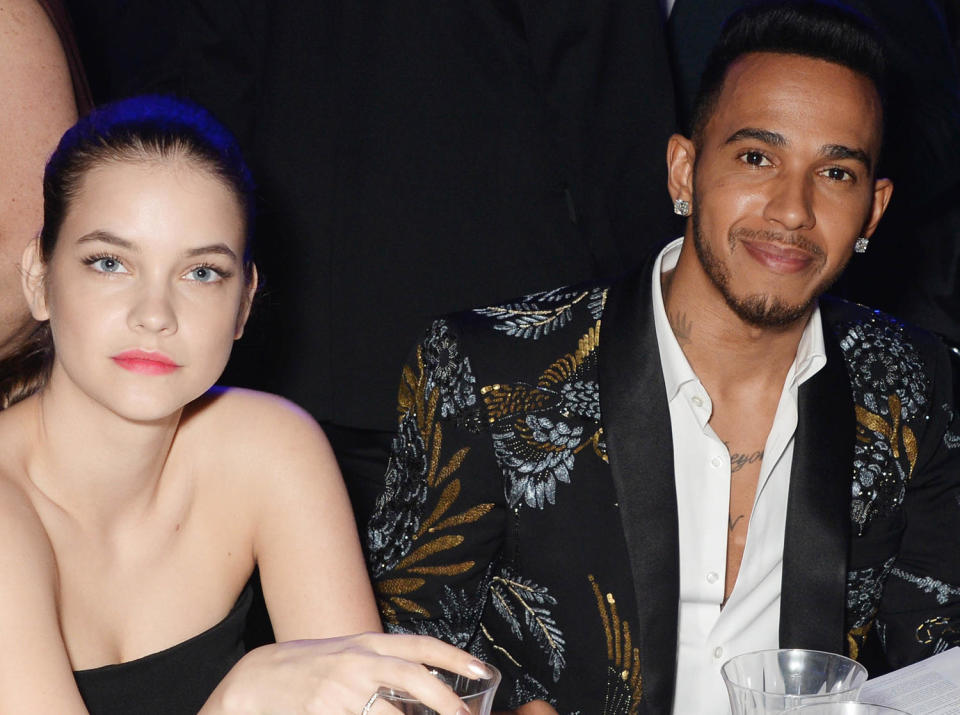 Barbara Palvin and Lewis Hamilton in 2016. (Dave M. Benett / Getty Images)