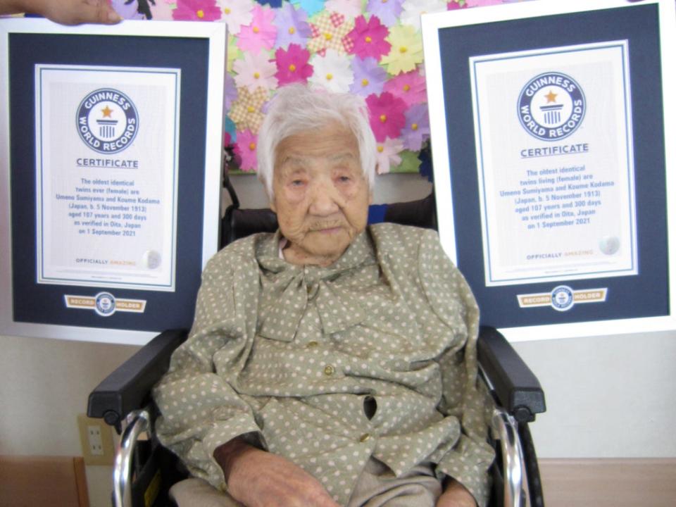 Koume Kodama, who is living separately from her sister in care homes 300km apart  (Guinness World Records)