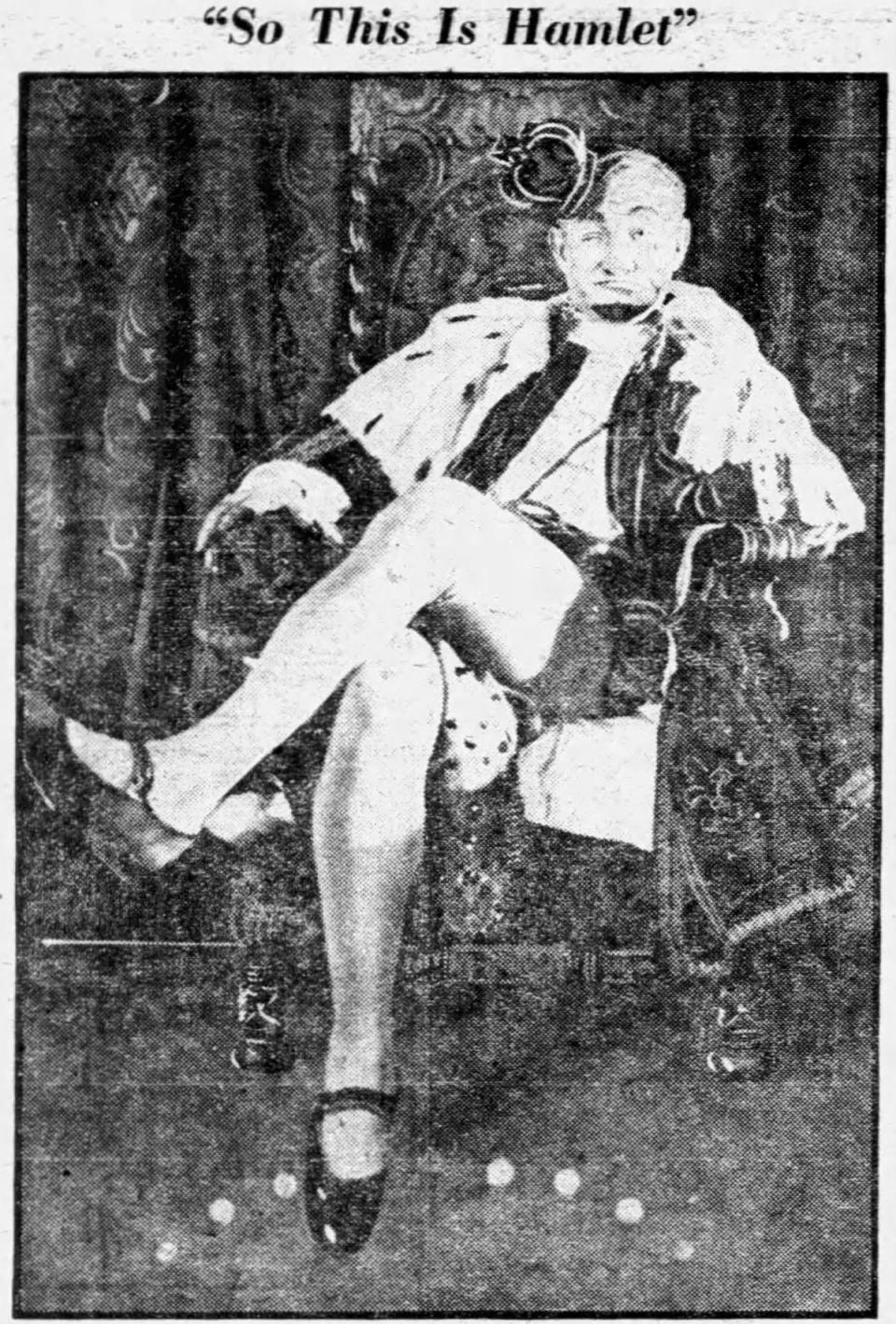 Charlie Murray is starring in "So This is Hamlet" in 1923. He isn't taking kinging very seriously. C.C. Burr produced a burlesque of "Hamlet."