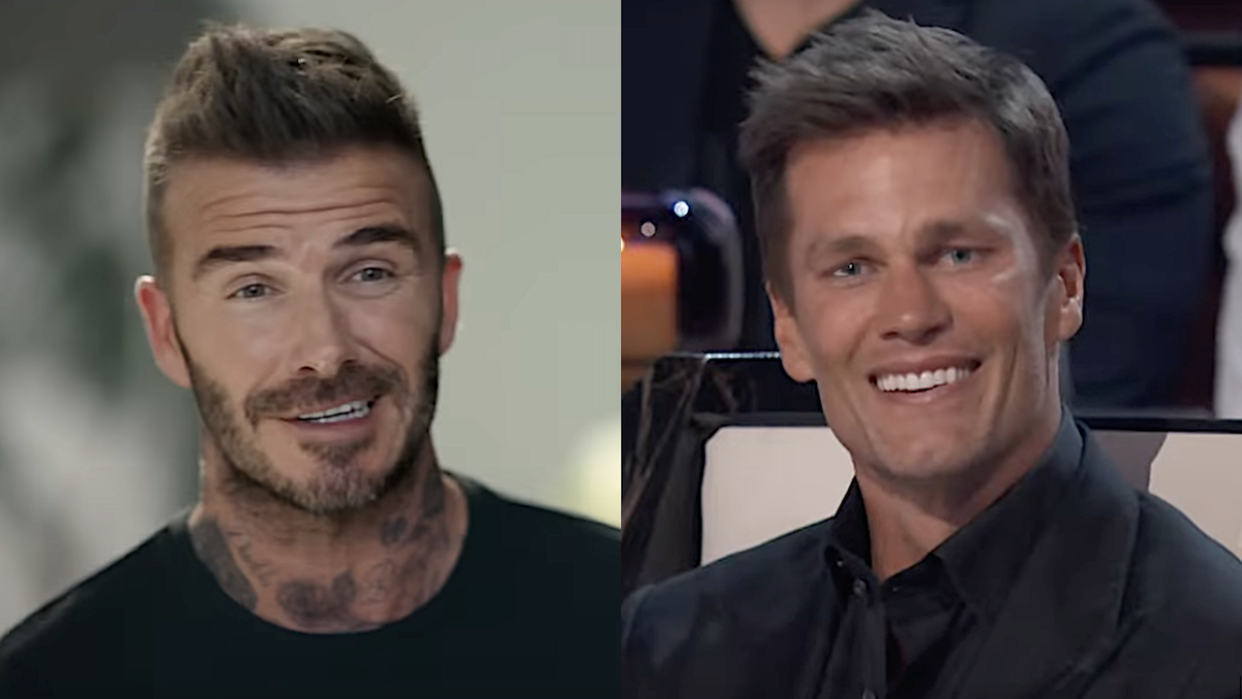  David Beckham in Deadpool 2 Ad/Tom Brady at The Roast of Tom Brady. 