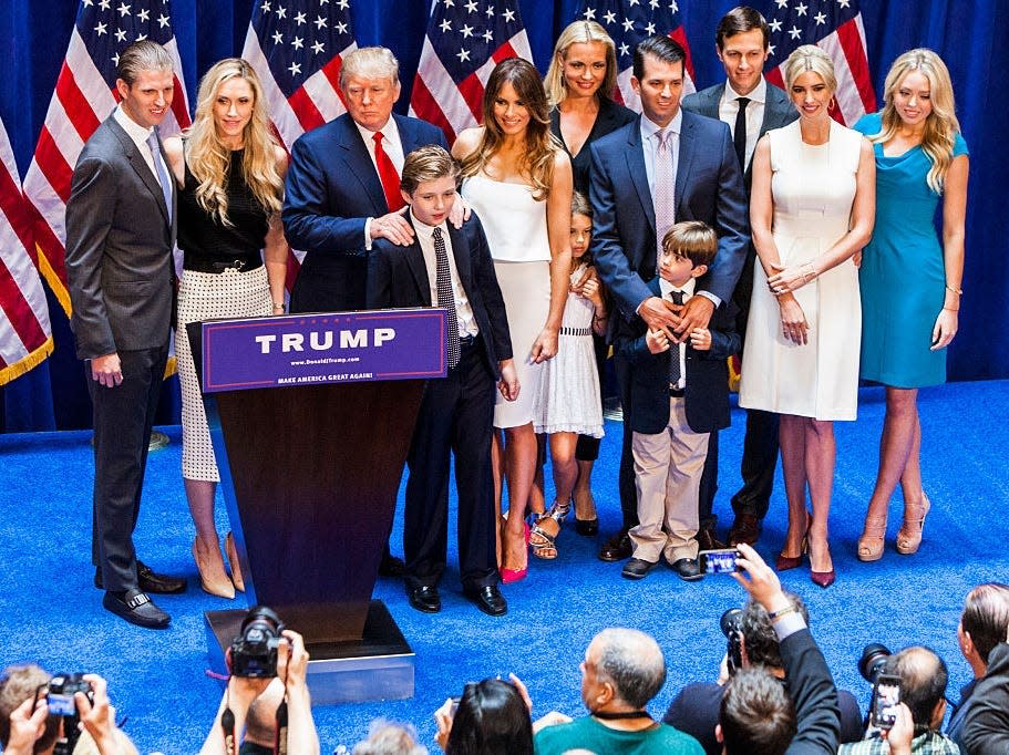 The Trump family at Donald Trump's campaign announcement